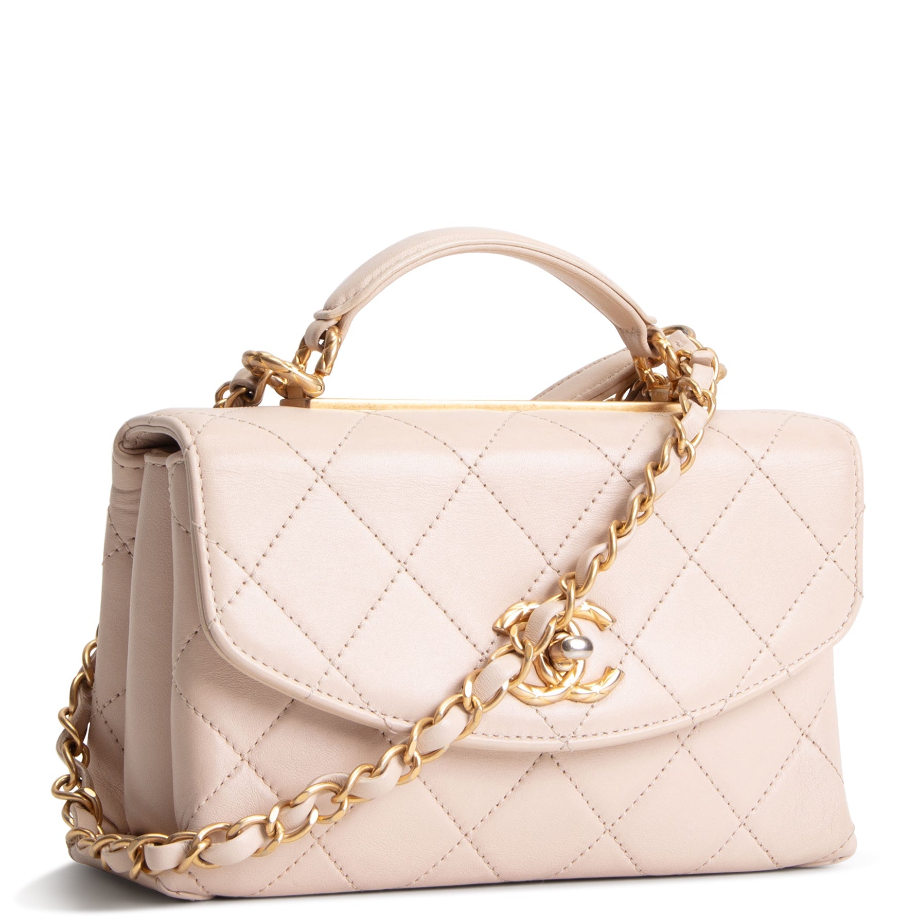 CHANEL Mini Trendy Spirit Top Handle - Beige