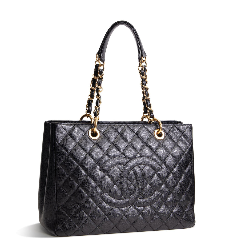 CHANEL Caviar Quilted Grand Shopping Tote - Black