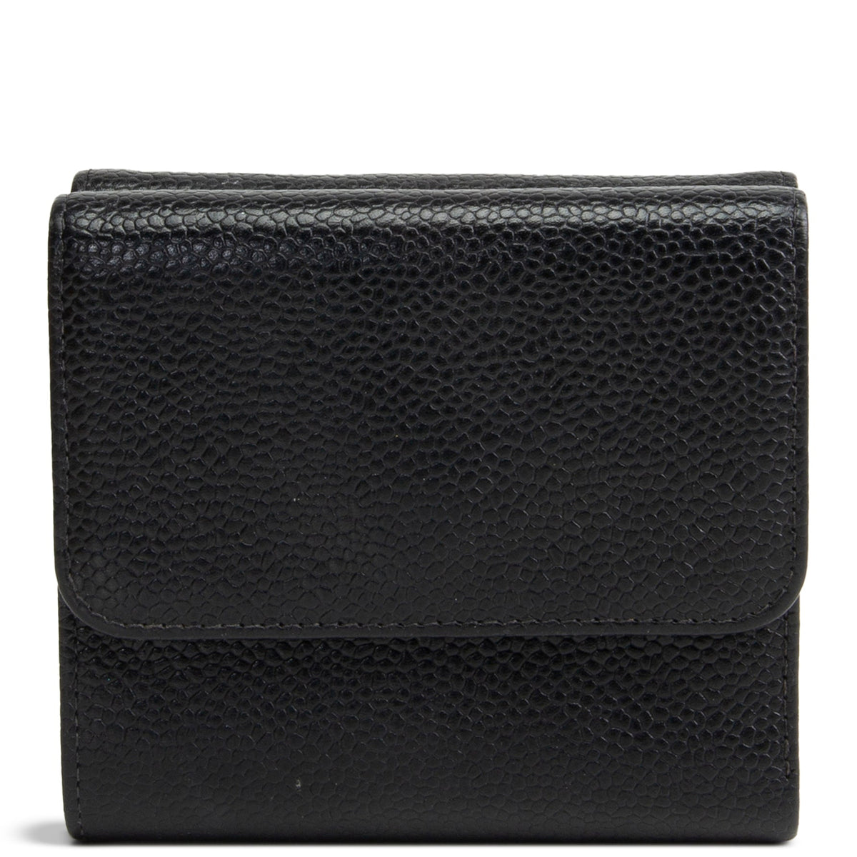 CHANEL Vintage Caviar Timeless CC Compact Wallet - Black