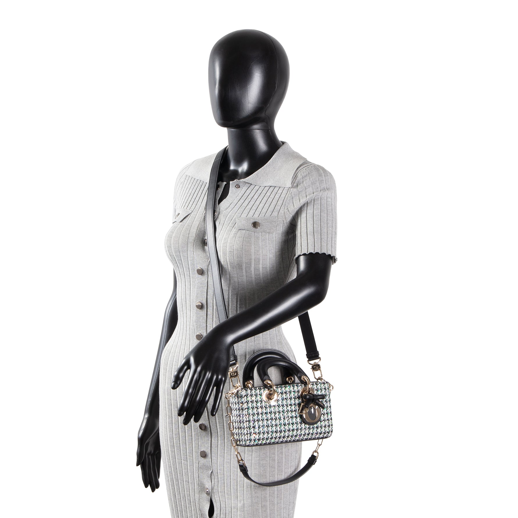 DIOR Mini Lady D-Joy Bag - Multicolor Sequins w/ Houndstooth