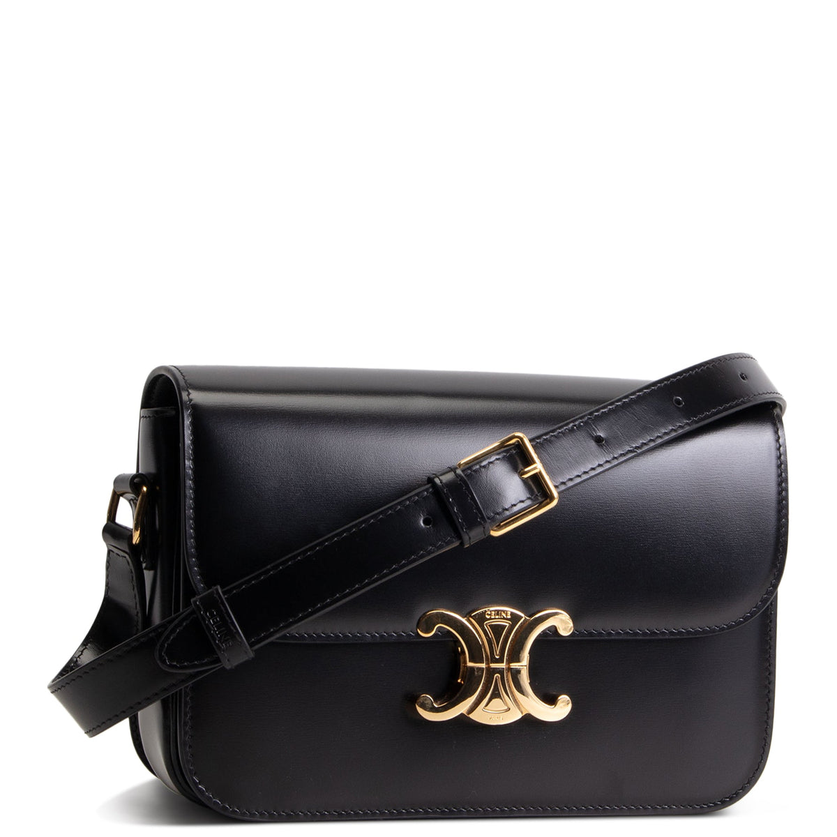 CELINE Classique Triomphe Shoulder Bag - Black