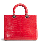 DIOR Large Lady Dior w/ Strap - Crocodile