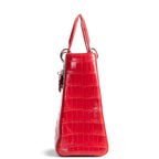 DIOR Large Lady Dior w/ Strap - Crocodile