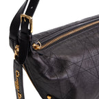 DIOR D-Journey Bag Crinkled Calfskin Shoulder Bag - Black