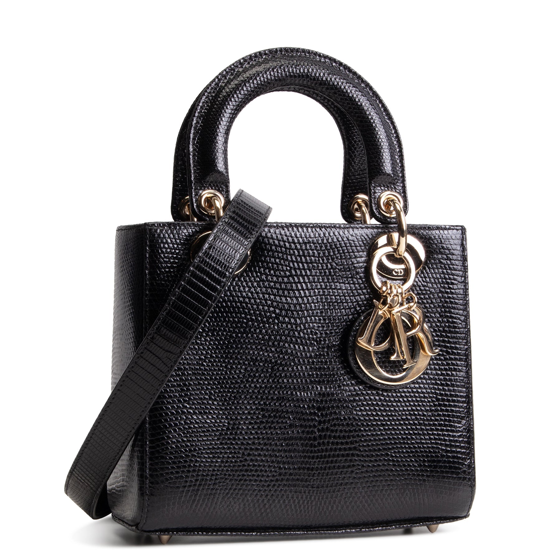 DIOR Small Lizard Lady Dior - Black