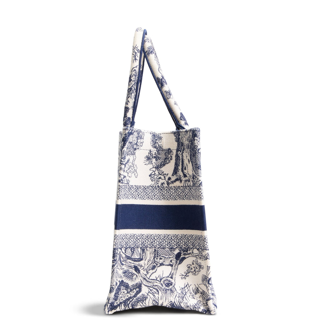 DIOR Toile de Jouy Medium Book Tote - White/Navy