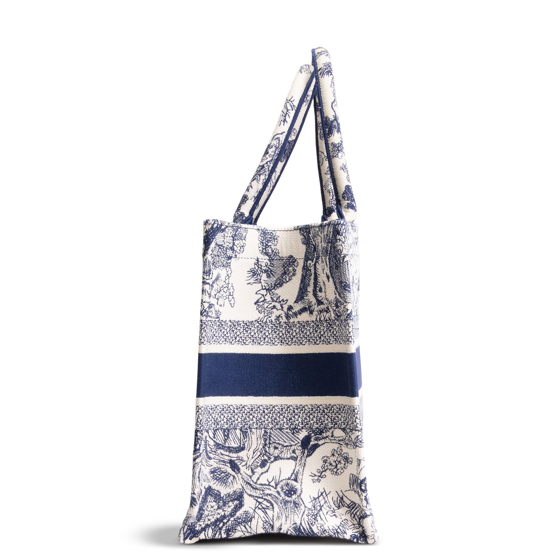 DIOR Toile de Jouy Medium Book Tote - White/Navy