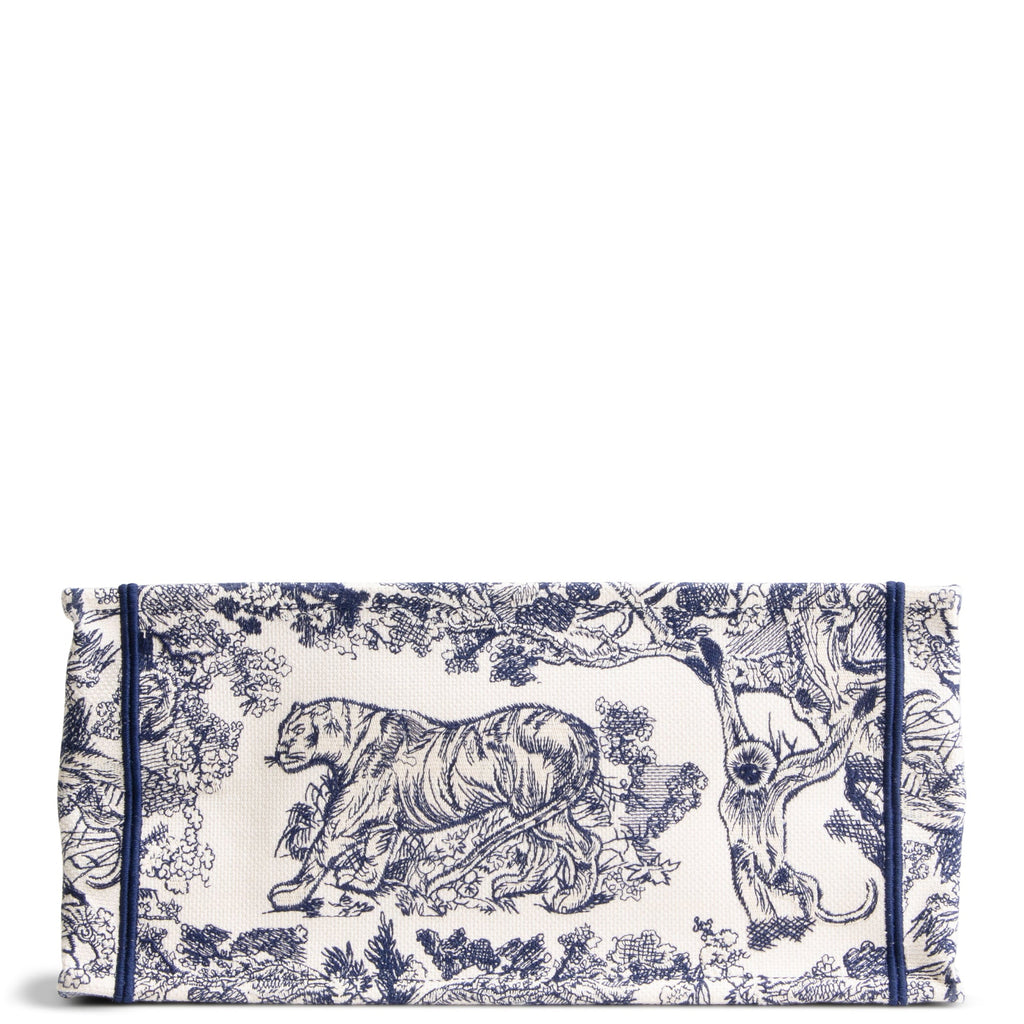 DIOR Toile de Jouy Medium Book Tote - White/Navy