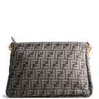 FENDI Velvet Zucca FF O'Lock Chenille Bag - Grey OUTLET FINAL SALE