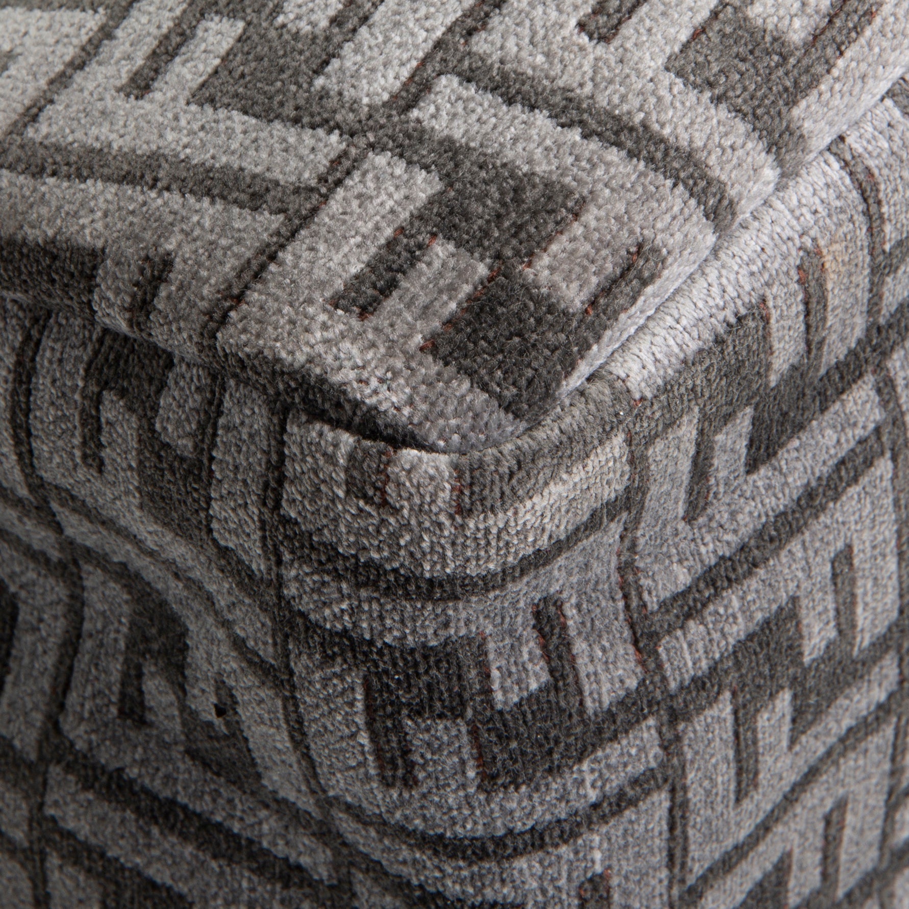 FENDI Velvet Zucca FF O'Lock Chenille Bag - Grey OUTLET FINAL SALE