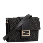 FENDI Zucca Micro Flat Baguette Card Holder - Black