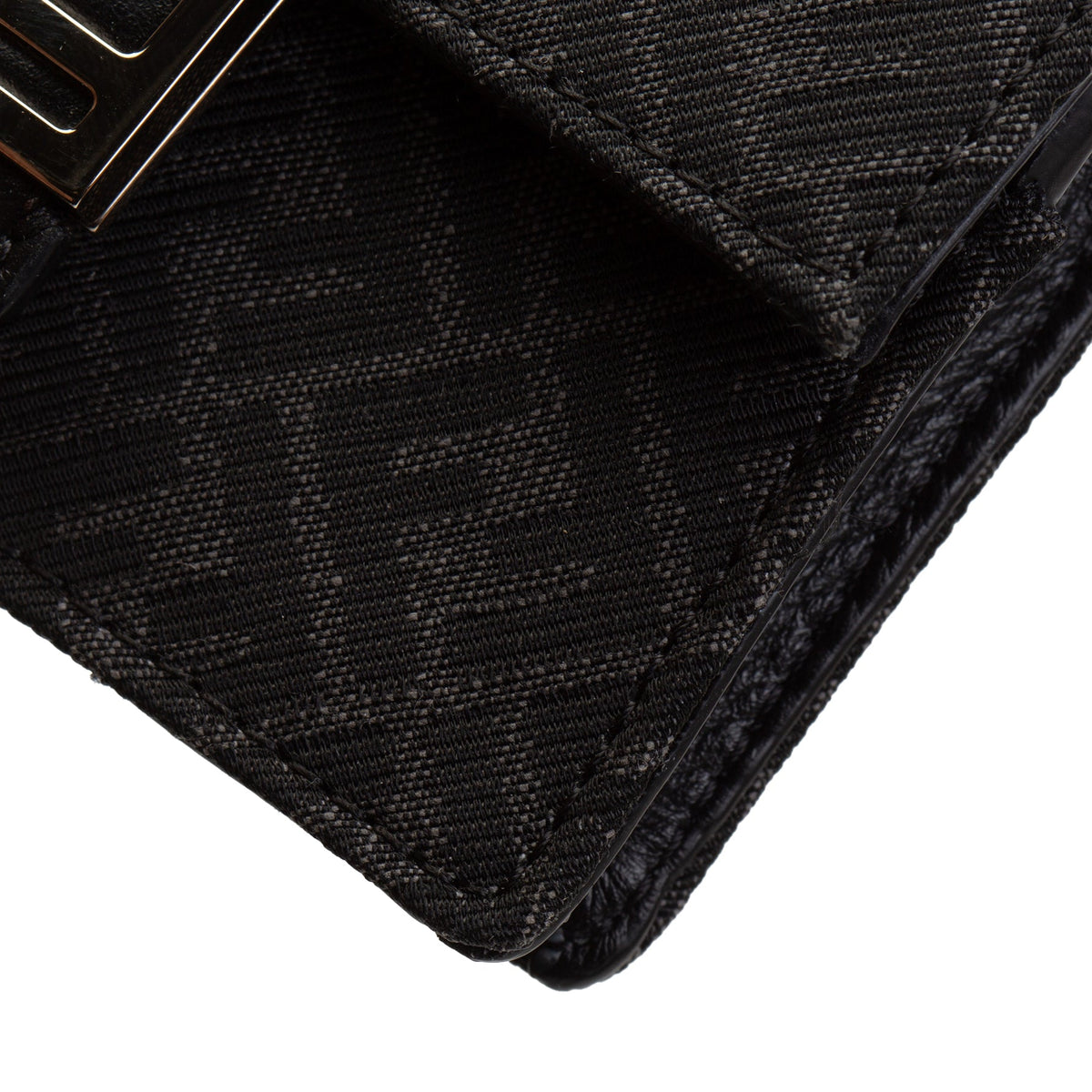 FENDI Zucca Micro Flat Baguette Card Holder - Black