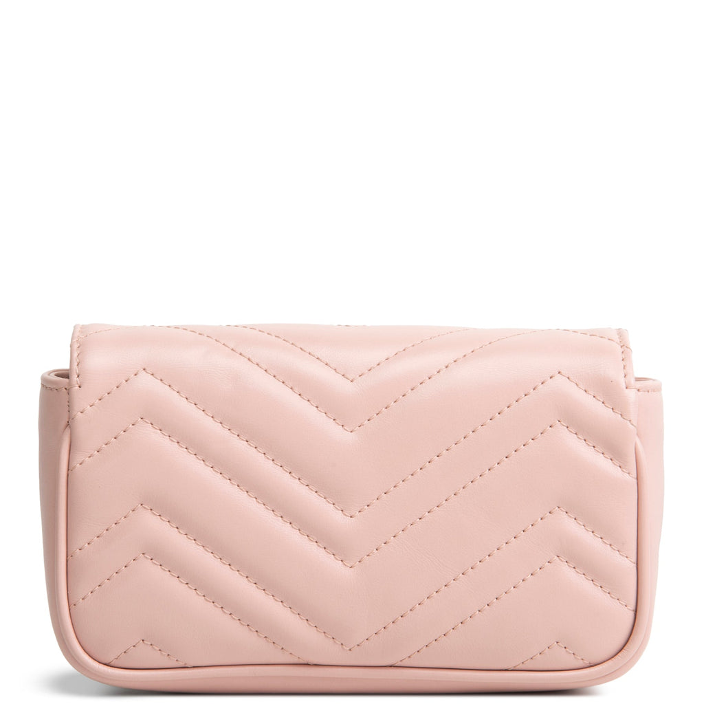 GUCCI GG Marmont Chain Belt Bag Monochrome Pink