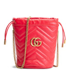 GUCCI Mini GG Marmont Bucket Bag - Red