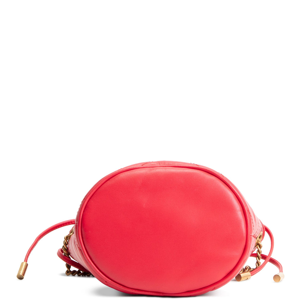 GUCCI Mini GG Marmont Bucket Bag - Red