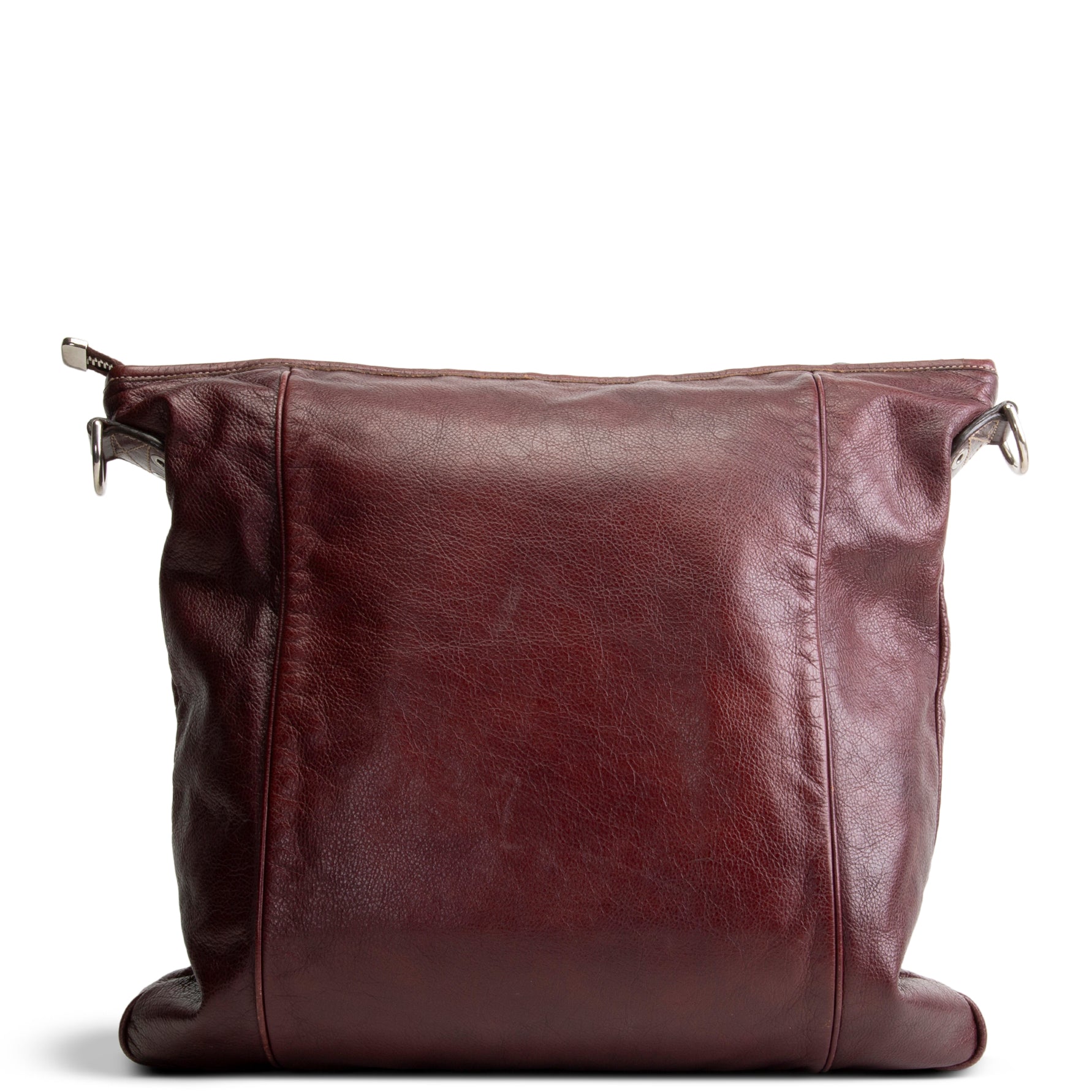 GUCCI Leather Crest Messenger - Burgundy