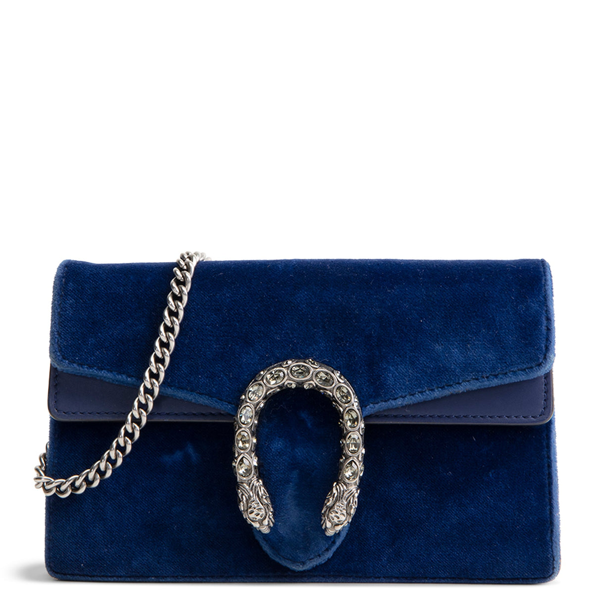 GUCCI Velvet Dionysus Crystal Super Mini - Blue OUTLET FINAL SALE