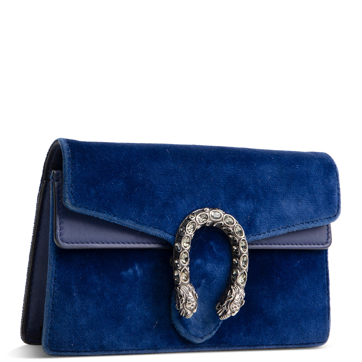 GUCCI Velvet Dionysus Crystal Super Mini - Blue OUTLET FINAL SALE
