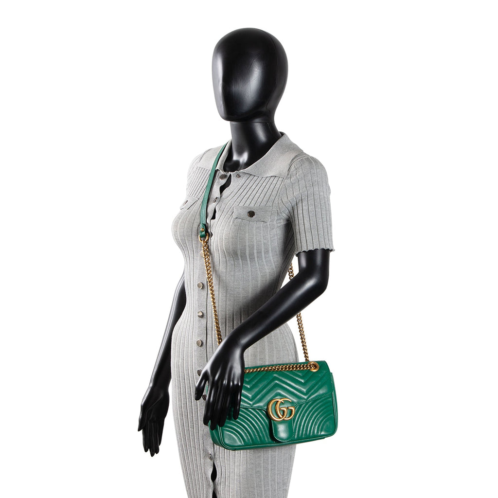 GUCCI GG Marmont Small Shoulder Bag - Green