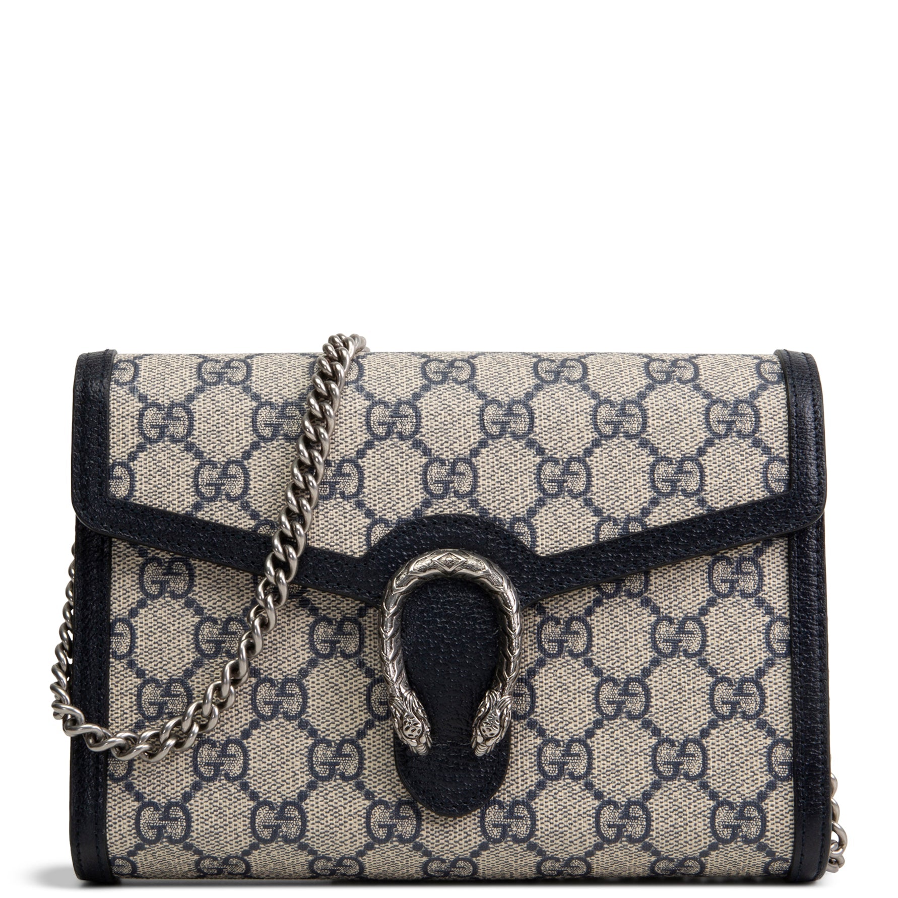 GUCCI GG Supreme Dionysus Chain Wallet - Navy