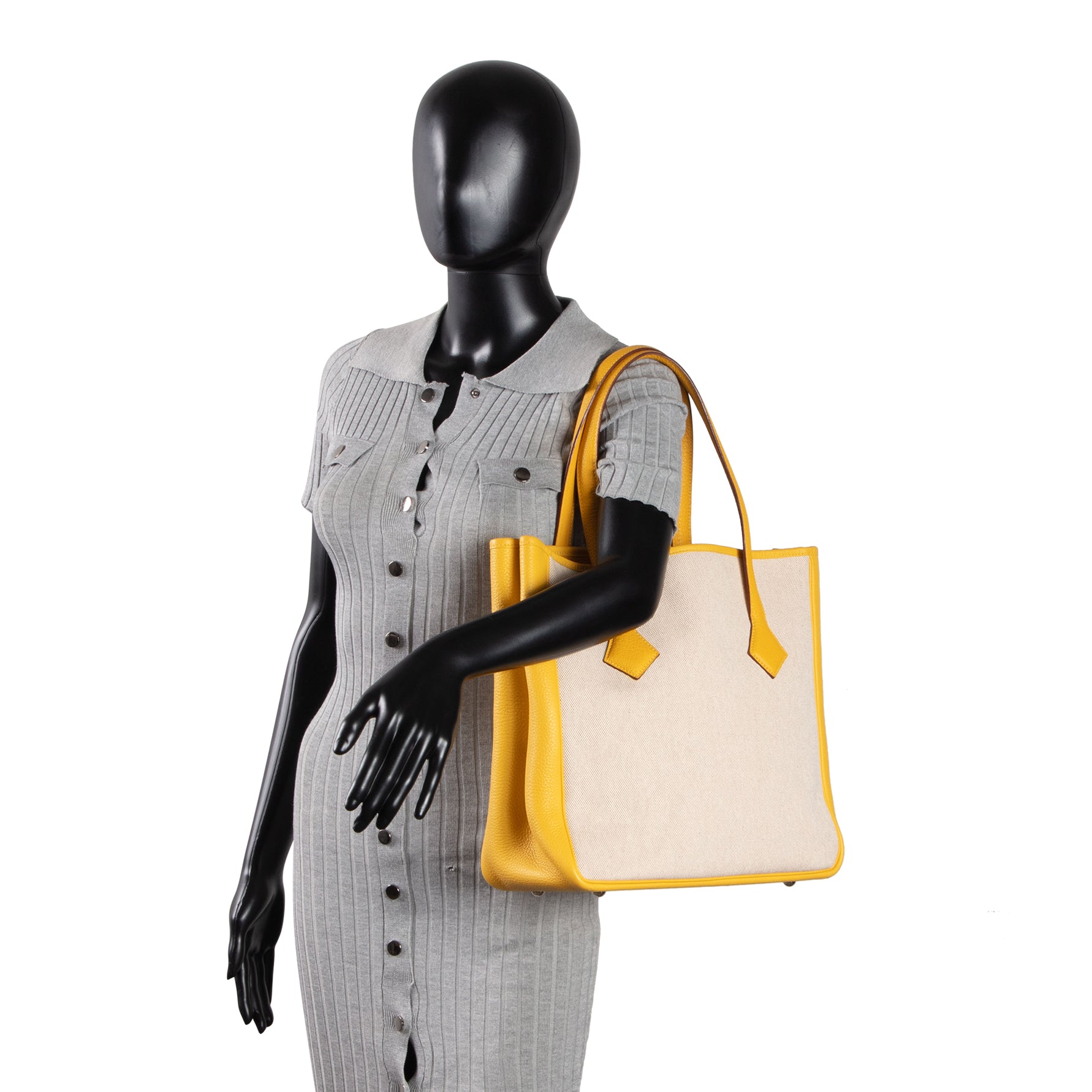 HERMES Toile Victoria II Cabas Tote 35 - Soleil