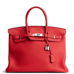 HERMES Birkin 35 Togo - Rouge De Coeur w/ Palladium Hardware