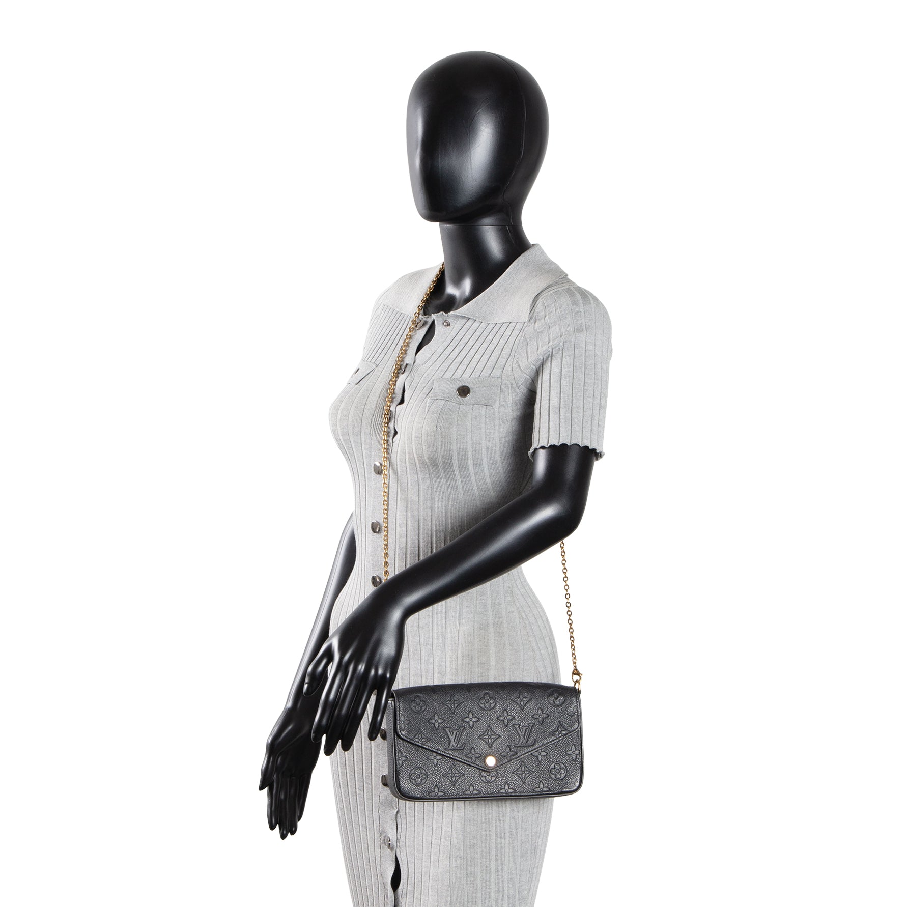 LOUIS VUITTON Felicie Pochette Empreinte - Black OUTLET FINAL SALE