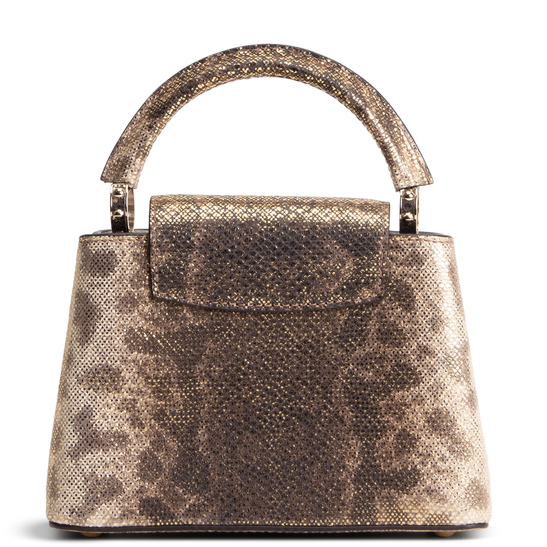 LOUIS VUITTON Lizard Mini Capucines Handle Bag - Brown