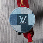 LOUIS VUITTON Damier Denim Patchwork Multi Pochette Accessoires - Blue/Red