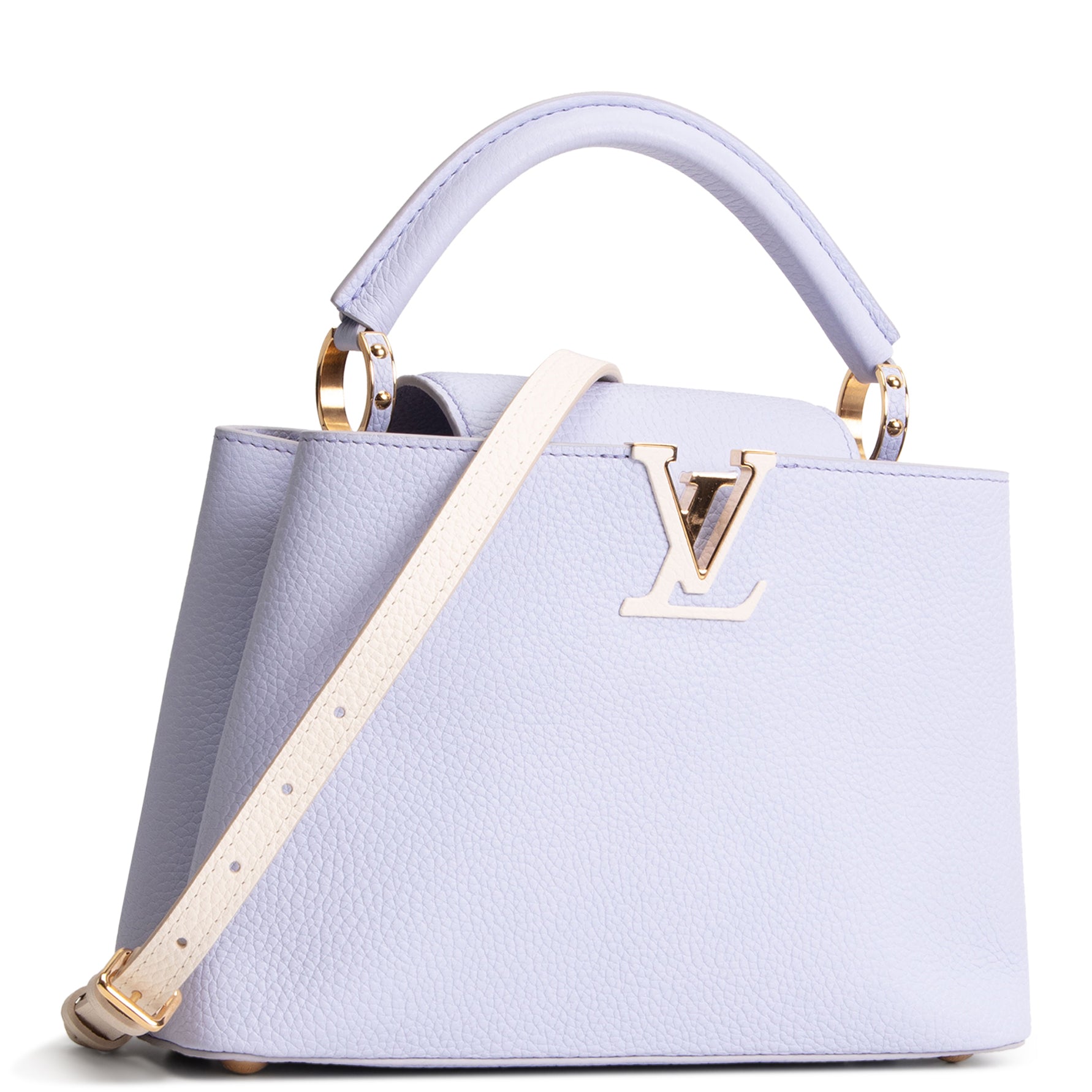 LOUIS VUITTON Taurillon Capucines BB - Lilac/Cream