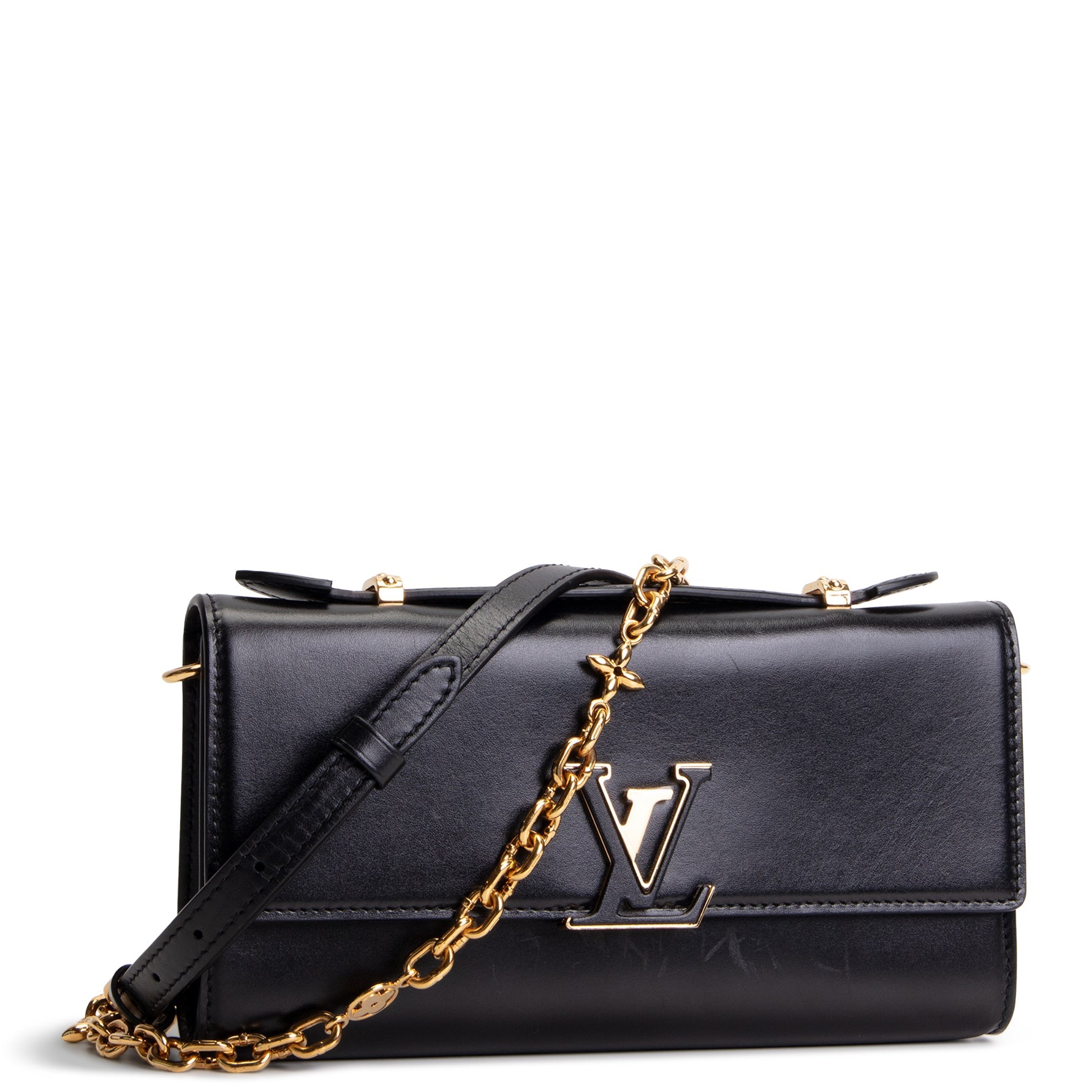 LOUIS VUITTON Capucines Wallet on Chain - Black