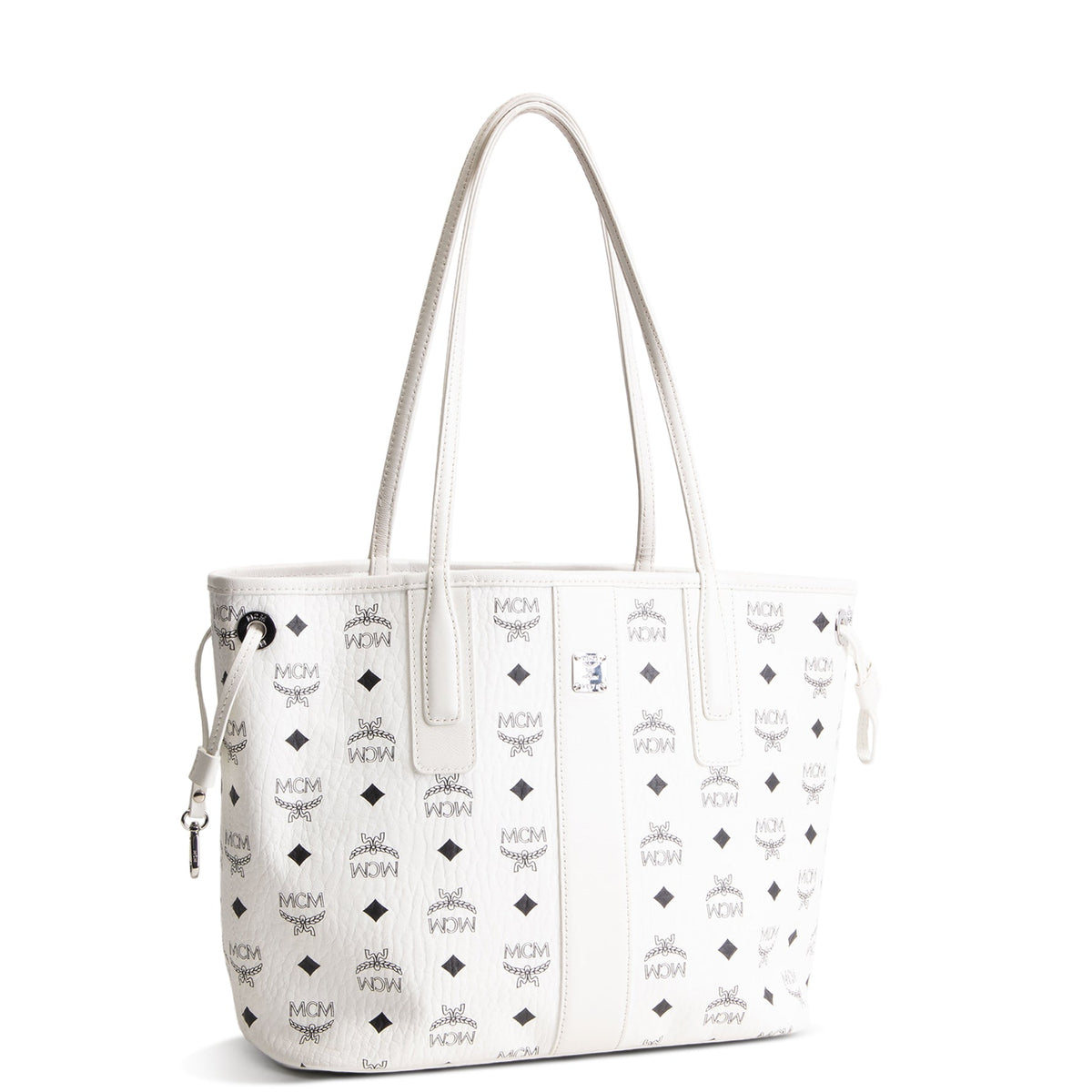 MCM Visetos Small Liz Tote - White