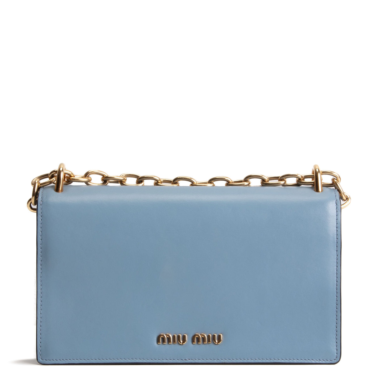 MIU MIU Chain Link Shoulder Bag - Blue