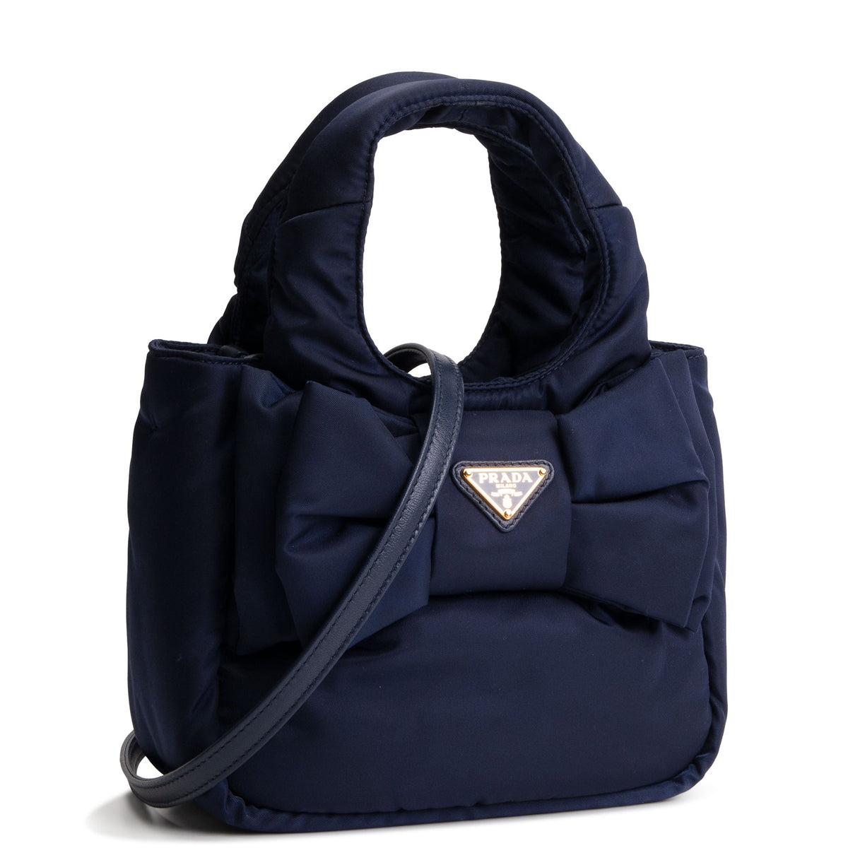 PRADA Padded Re-Nylon Bow - Mini - Baltic Blue