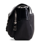 PRADA Tessuto & Spazzolata Buckle Pocket Crossbody - Black