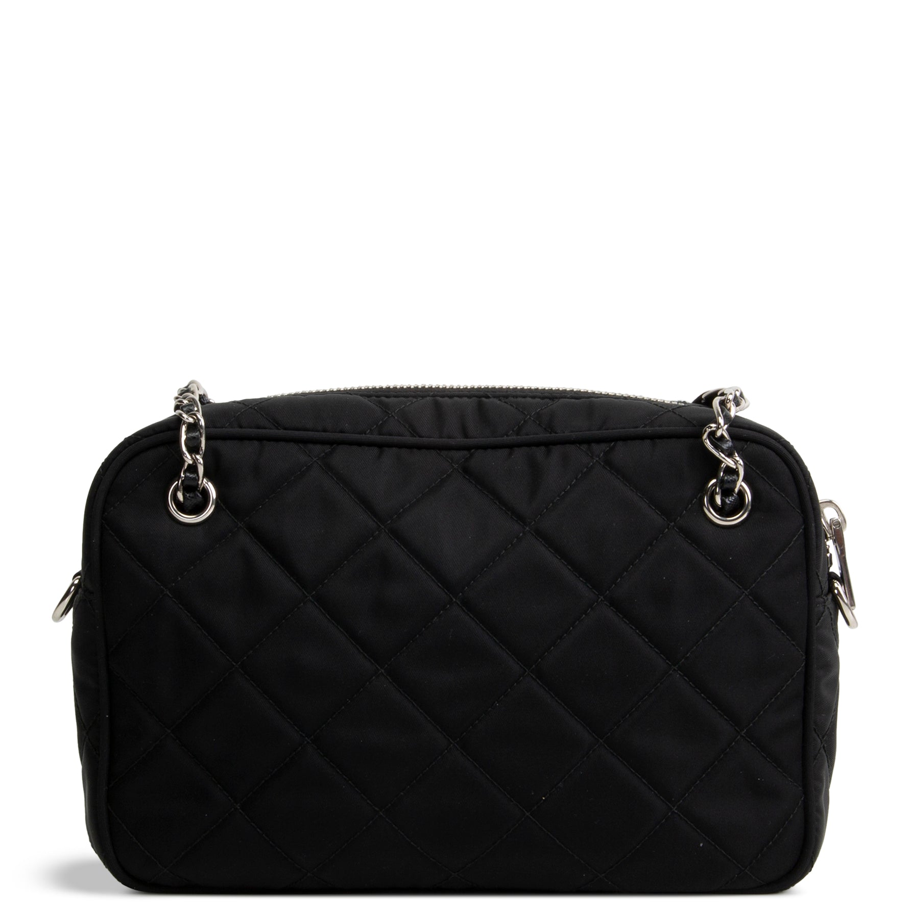 PRADA Tessuto Nylon Impuntu Shoulder Bag - Black