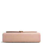 SAINT LAURENT Large Matelasse Monogram Envelope Bag - Peach/Pink