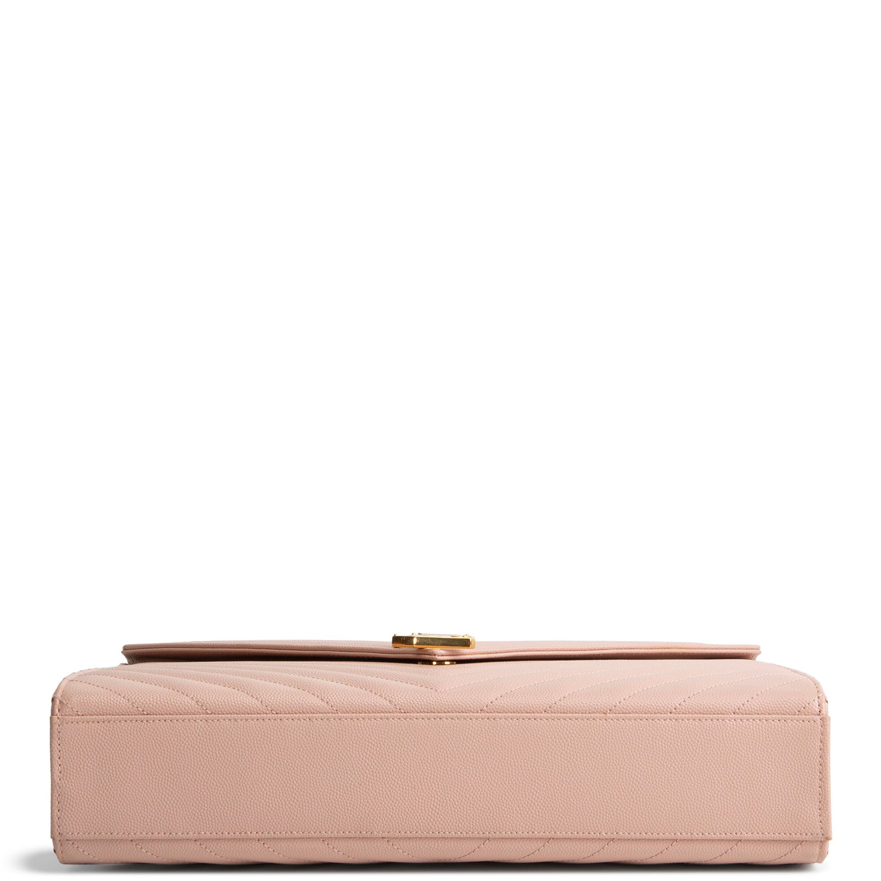 SAINT LAURENT Large Matelasse Monogram Envelope Bag - Peach/Pink