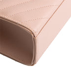 SAINT LAURENT Large Matelasse Monogram Envelope Bag - Peach/Pink