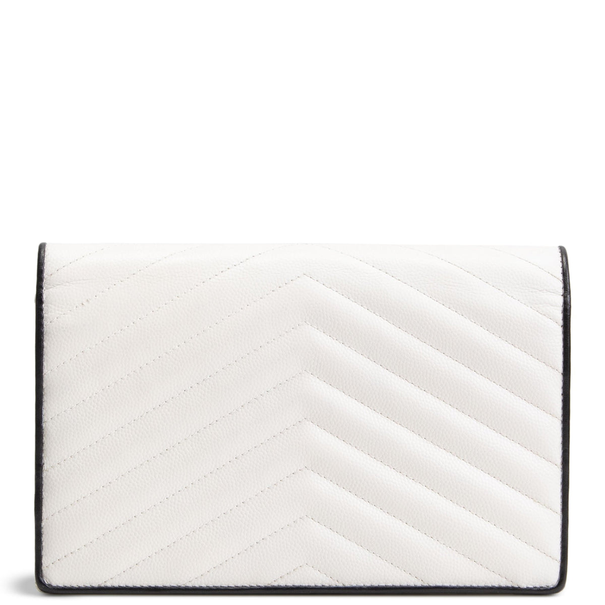 SAINT LAURENT Envelope Wallet on Chain - White w/ Black