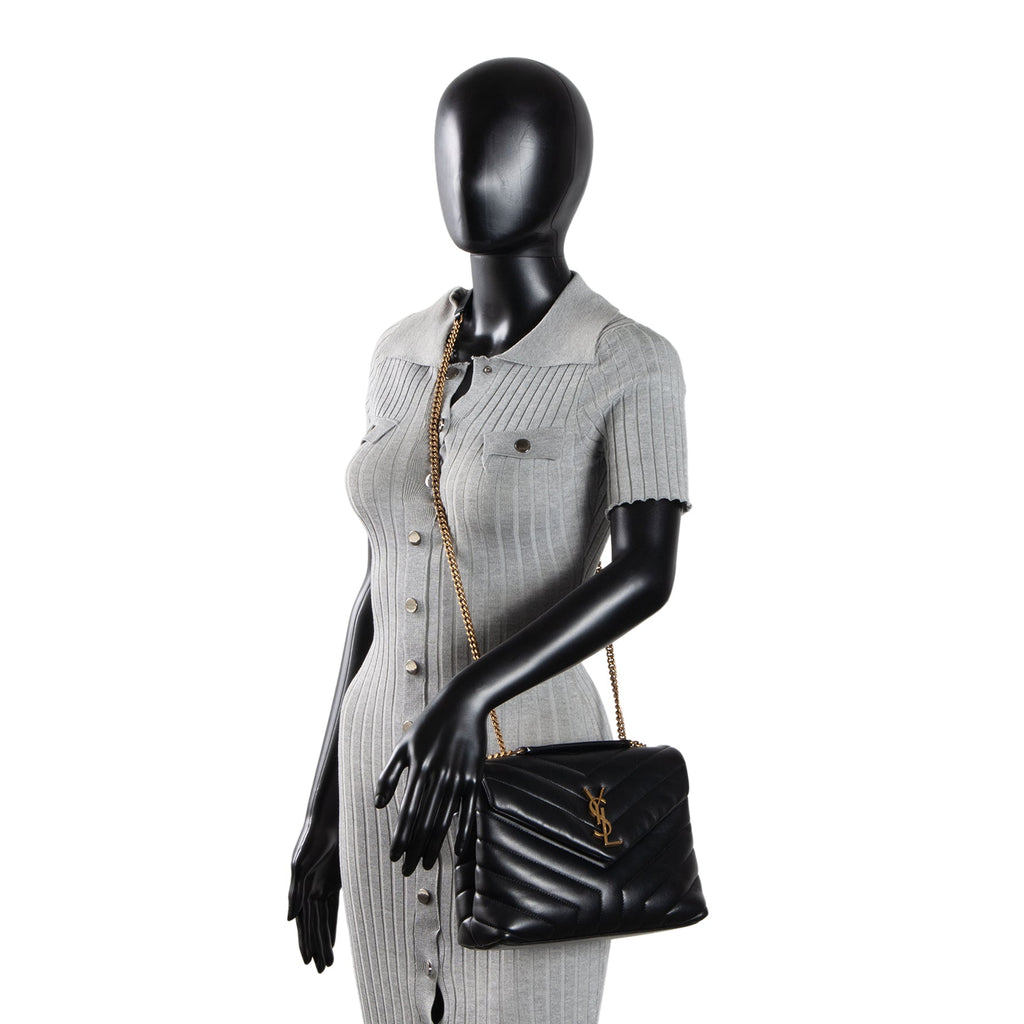 SAINT LAURENT Small Loulou Shoulder Bag - Black - OUTLET FINAL SALE