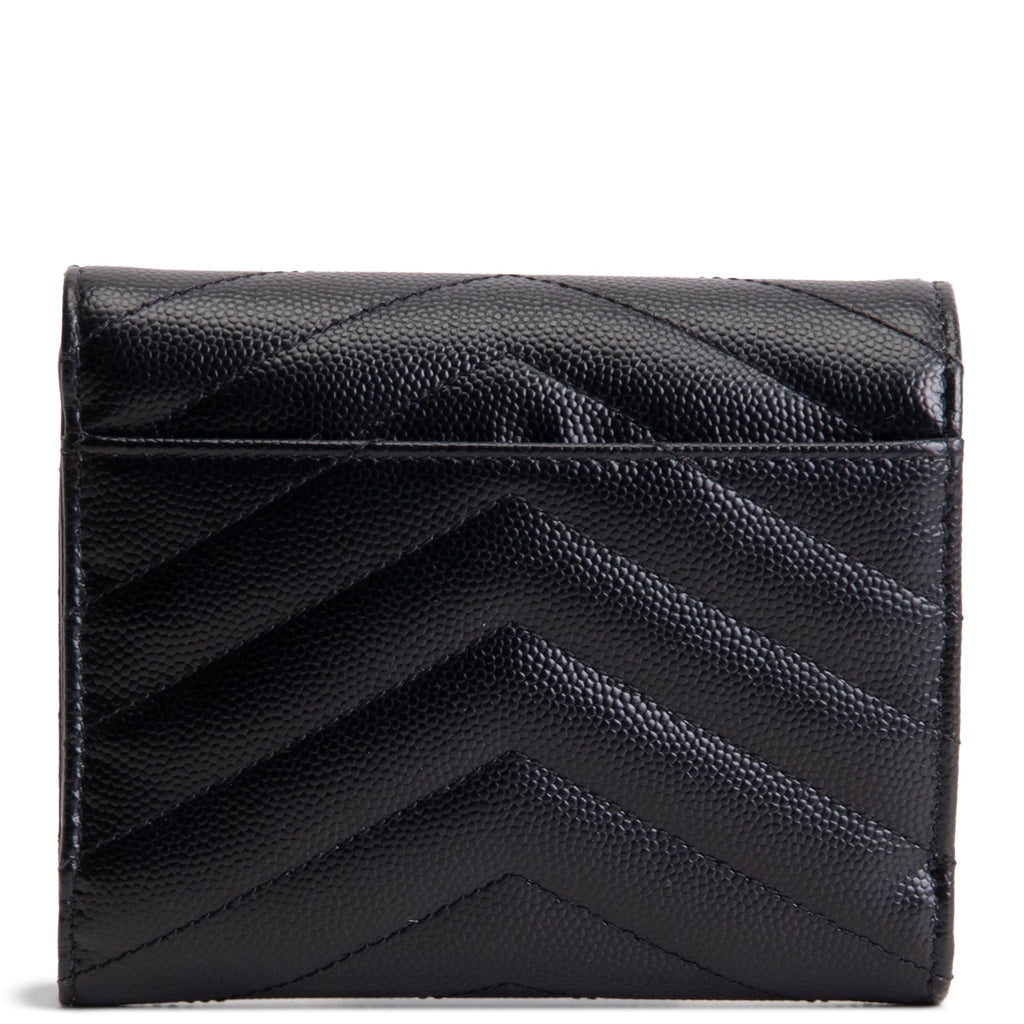 SAINT LAURENT Cassandre Trifold Wallet - Black