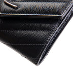 SAINT LAURENT Cassandre Trifold Wallet - Black