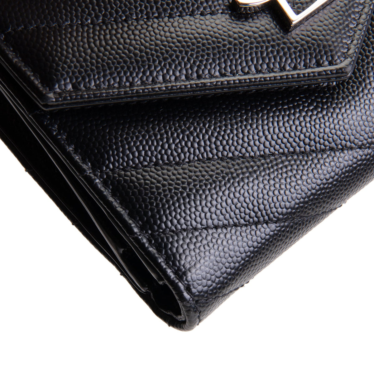SAINT LAURENT Cassandre Trifold Wallet - Black