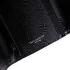 SAINT LAURENT Cassandre Trifold Wallet - Black