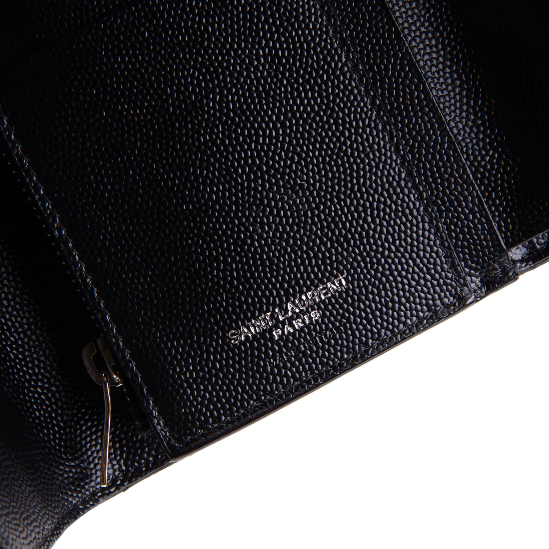 SAINT LAURENT Cassandre Trifold Wallet - Black