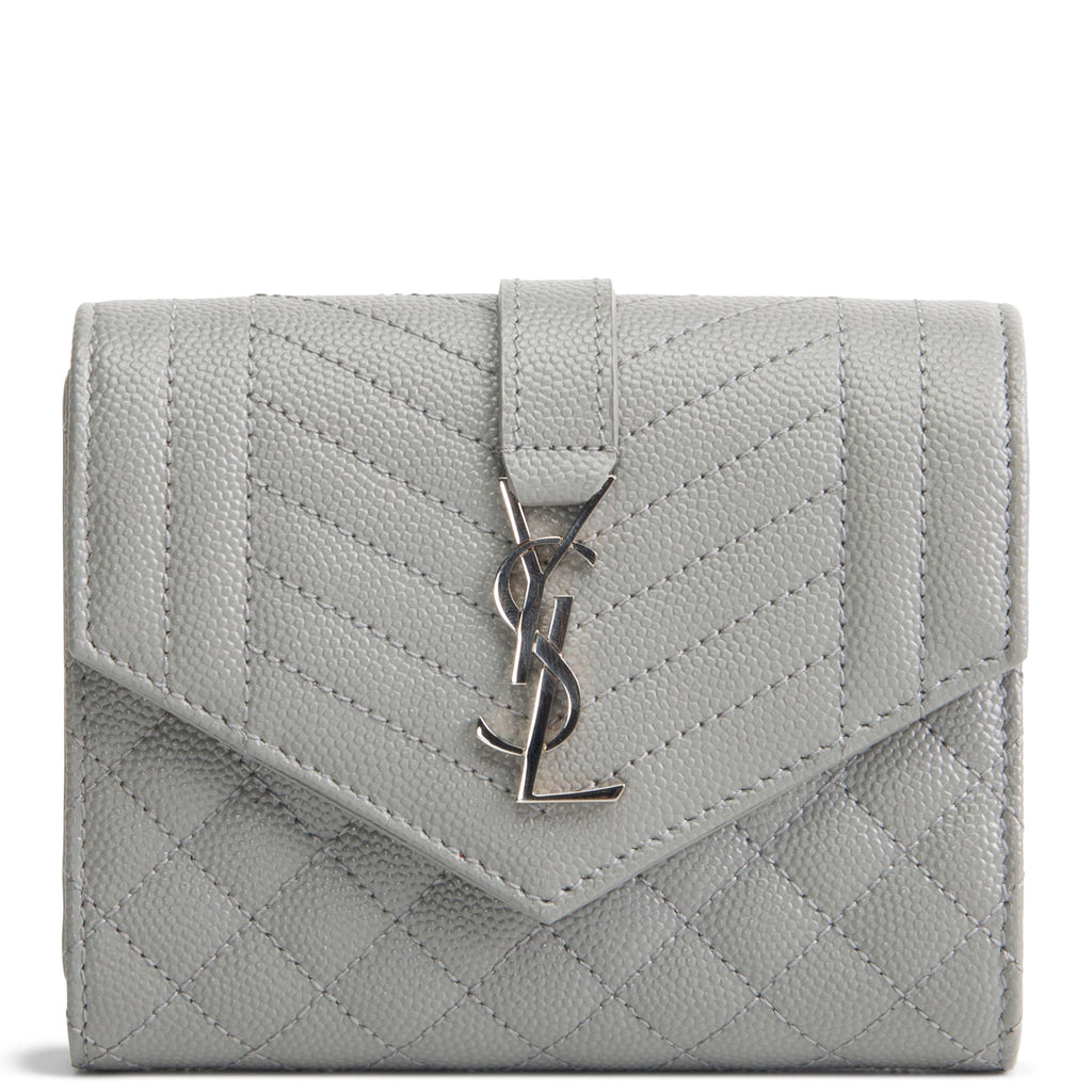SAINT LAURENT Triquilt Envelope Wallet - Grey