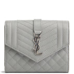 SAINT LAURENT Triquilt Envelope Wallet - Grey