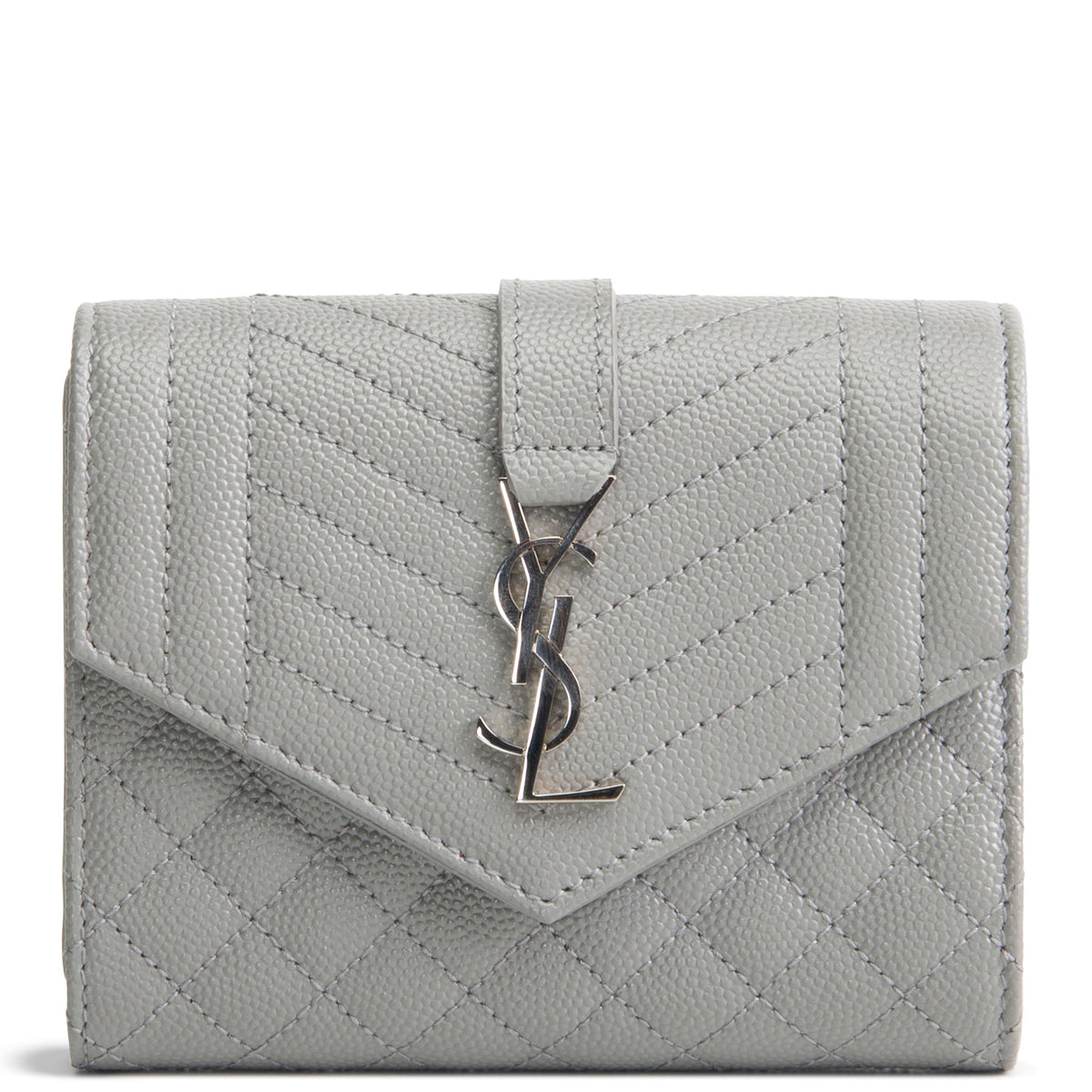 SAINT LAURENT Triquilt Envelope Wallet - Grey