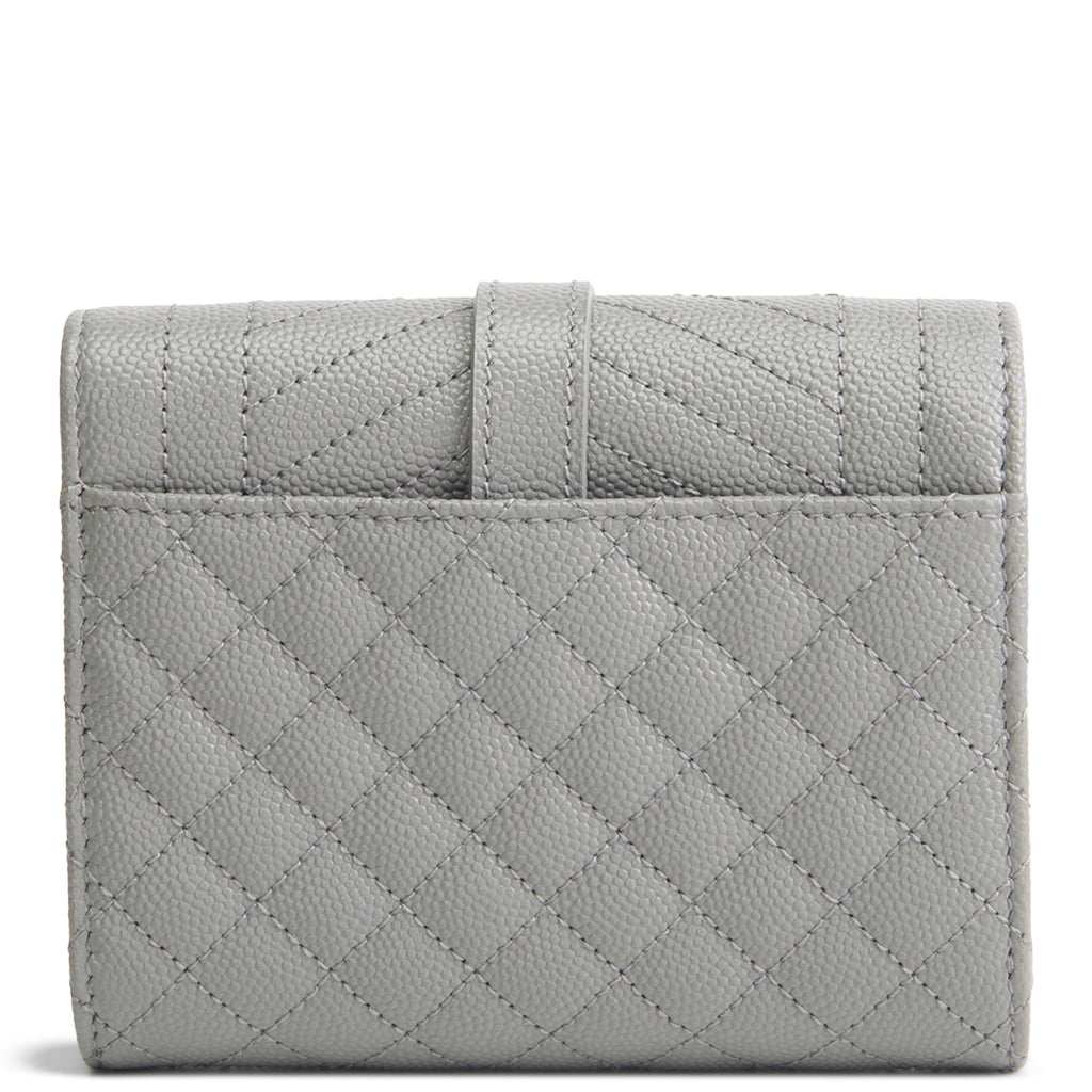 SAINT LAURENT Triquilt Envelope Wallet - Grey